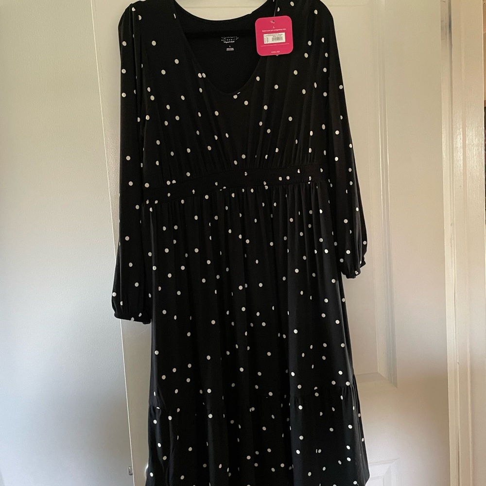 Black maternity dress.